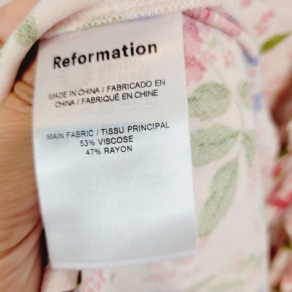 Reformation Floral Midi Dress - Pink and Green - Picture 8 of 8